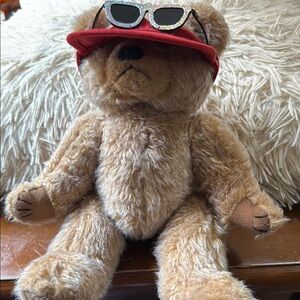 Stylish Teddy Bear with Red Cap and Sunglasses